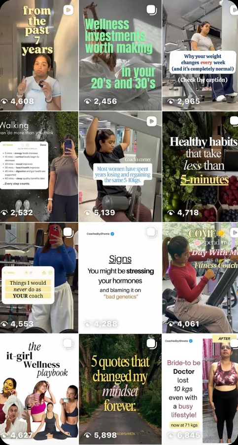 Educational feed for Coached by Shweta on Instagram